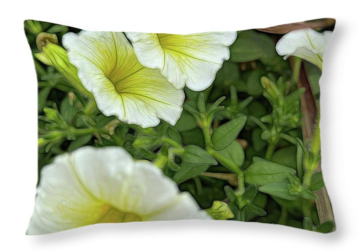 Yellow Petunias - Throw Pillow