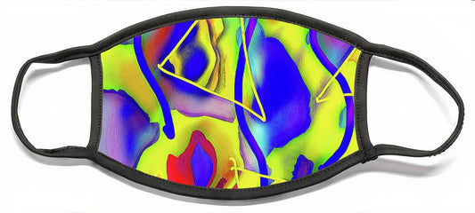 Yellow Triangles Abstract - Face Mask
