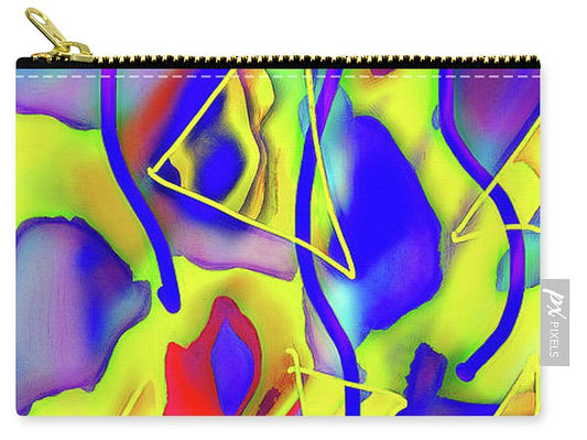 Yellow Triangles Abstract - Carry-All Pouch