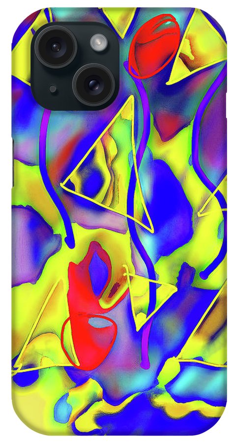 Yellow Triangles Abstract - Phone Case