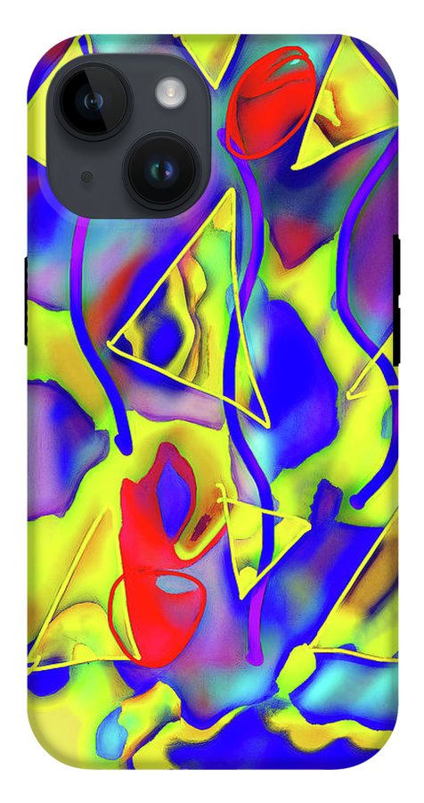 Yellow Triangles Abstract - Phone Case