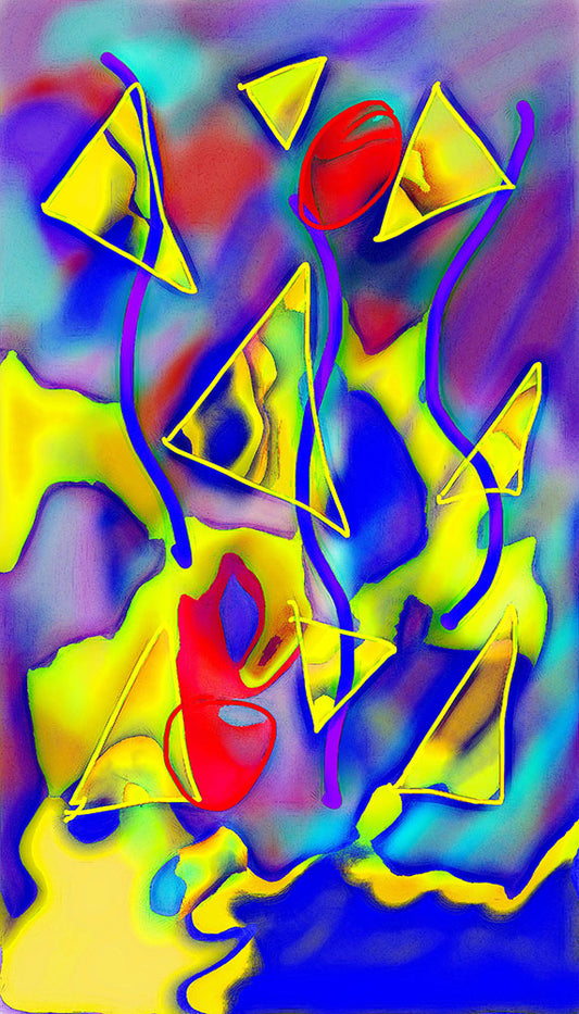 Yellow Triangles Abstract Digital Image Download